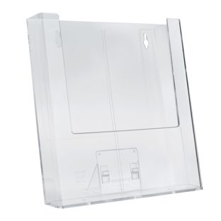 Wall-mounted/free-standing leaflet holder, polystyrene, Taymar 1 x A4  | portrait 