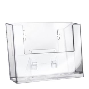 Wall-mounted/free-standing leaflet holder, polystyrene, Taymar 1 x A6  | landscape 