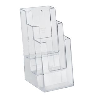Držák prospektů, polystyren, formát na výšku,  Taymar 3 x 1/3 A4 