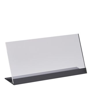 L-stand acrylic with aluminium base 1/3 A4 (100 x 210 mm)  | transparent|black 