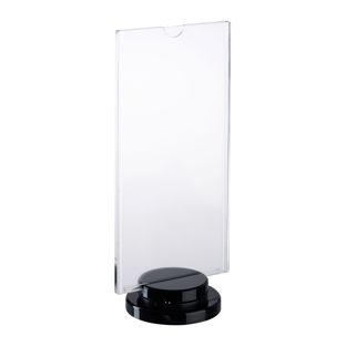 Rotating menu holder with black base, acrylic 1/3 A4 