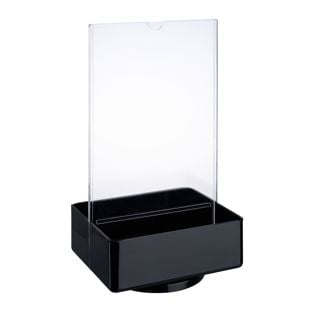 Rotating menu holder incl. 2 storage compartments, acrylic A5