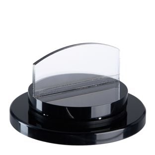 Rotating menu card holder, acrylic, black 