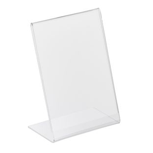 L-shaped sign holder, acrylic A7  | portrait 