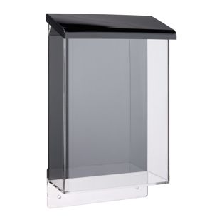 Weatherproof flyer box with lid, black A5 