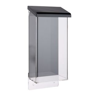 Weatherproof flyer box with lid, black 1/3 A4 
