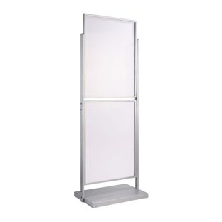 Poster stand, double-sided A1, EDGE silver  | for 4 posters 