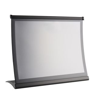 L-stand CURVE with A4 magnetic frame, black landscape format 