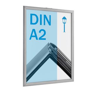 A2 snap frame for lampposts, silver, 25 mm, mitred corners 