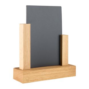 Menu holder wood with chalkboard A6  | Oak|black 