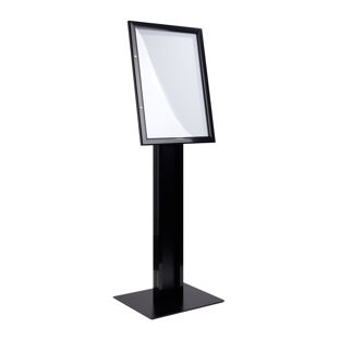 Weatherproof menu stand, lockable, 4 x A4, black 