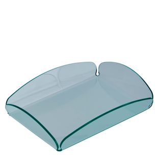 Decorative tray, acrylic transparent|green  | glossy  | 165 x 115 x 30 mm 