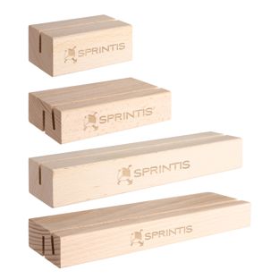 Engraved business card holder MODUL, made of beechwood 