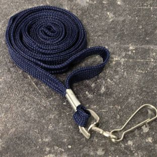 Lanyards, 10 mm wide dark blue  | with rotabable metal hook 