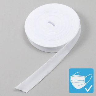 Šikmo střižená lemovka, polyester, 20 mm (25 m na roli) bílá 