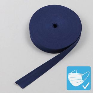 Šikmo střižená lemovka, polyester, 20 mm (25 m na roli) tmavě modrá 