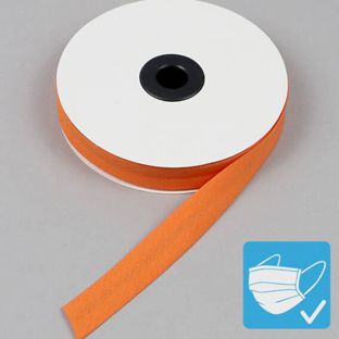 Šikmo střižená lemovka, bavlna a polyester, 20 mm (25 m na roli) oranžová 
