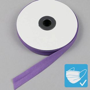 Bias binding tape, cotton and polyester, 20 mm (reel with 25 m) purple 