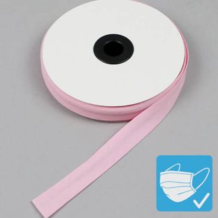 Šikmo střižená lemovka, bavlna a polyester, 20 mm (25 m na roli) růžová 
