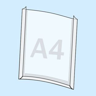 Poster pockets open front, backside 3 high performance adhesive strips (PET-carrier)  | Portrait 