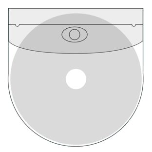 Kapsy na CD s klopou, samolepicí, dole zaoblené, transparentní 