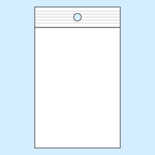 Zip lock bags, with round hole, PP foil 70 x 100 mm 
