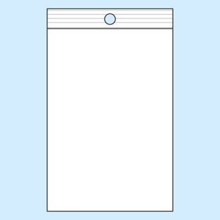 Zip lock bags, with round hole, PP foil 120 x 170 mm 
