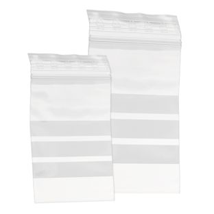 Zip lock bags, with labelling strips, PE foil 