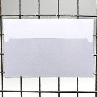 Labelling pockets for pallet cages, with clamps 