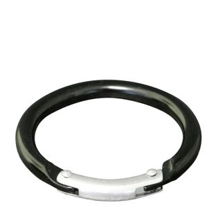 Karabiny, kulaté, 38 mm, hliník, černé černá 