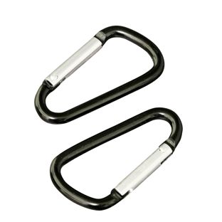 Carabiner hooks, Aluminium 75 mm | black 
