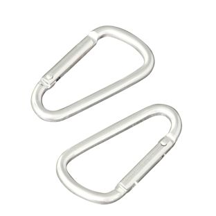 Carabiner hooks, Aluminium 75 mm | silver 