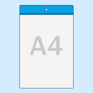 ID pockets A4  | portrait  | blue hanging edge 