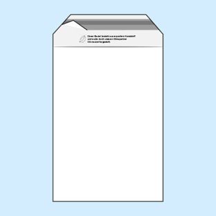 Bags with flap, PE foil, recloseable, transparent 165 x 220 mm - recycled  | 50 µm