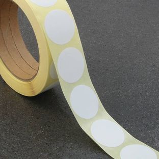 Coloured adhesive discs, white  | 20 mm