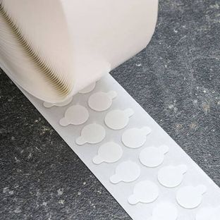 Oboustranné lepicí body s čistým akrylátem, tloušťka 0,5 mm, silná přilnavost/silná přilnavost 20 mm | 3000 kus
