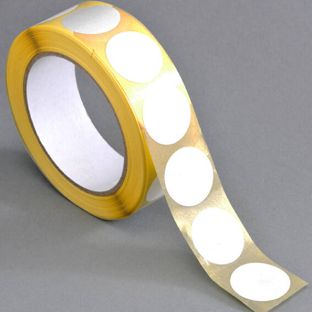 Coloured adhesive discs made of paper white  | 30 mm