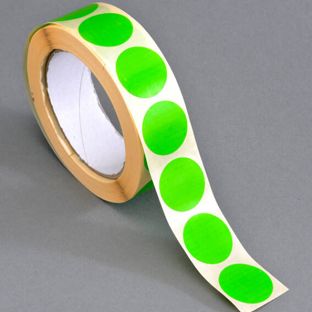 Coloured adhesive discs made of paper light green  | 30 mm