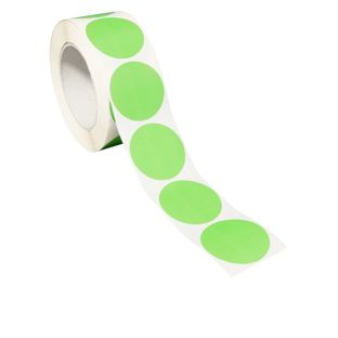 Coloured adhesive discs made of paper light green  | 40 mm