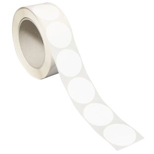 Coloured adhesive discs made of paper white  | 50 mm