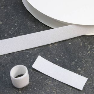 Hook and loop fasteners, back to back (Roll with 25 m) 25 mm | white 