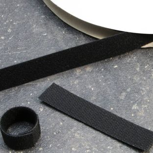 Suchý zip oboustranný, 25 m na cívce 25 mm | černá 