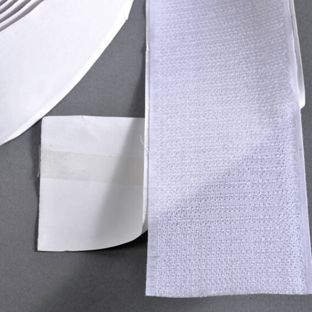 Hook tape self-adhesive, for hook and loop fasteners (roll with 25 m) 50 mm | white 