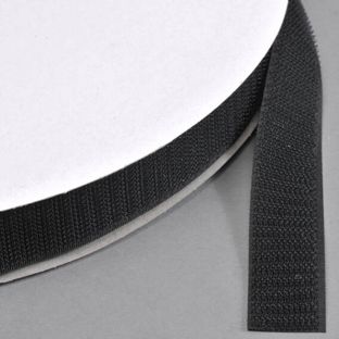 Suchý zip k našití, páska s háčky (25 m na cívce) 16 mm | černá 
