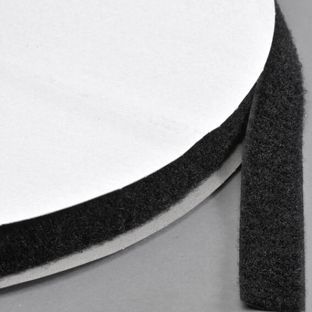 Hook and loop fasteners - tape, for sewing, loops only (Roll with 25 m) 20 mm | black 