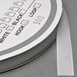 Suchý zip k našití, páska s háčky (25 m na cívce) 20 mm | bílá 