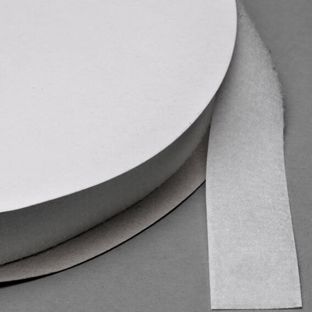 Hook and loop fasteners - tape, for sewing, loops only (Roll with 25 m) 25 mm | white 