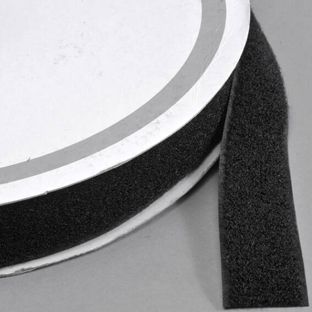 Hook and loop fasteners - tape, for sewing, loops only (Roll with 25 m) 38 mm | black 