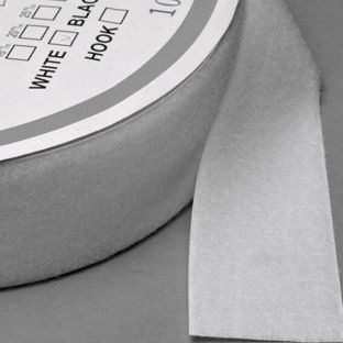 Hook and loop fasteners - tape, for sewing, loops only (Roll with 25 m) 50 mm | white 