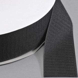 Suchý zip k našití, páska s háčky (25 m na cívce) 50 mm | černá 